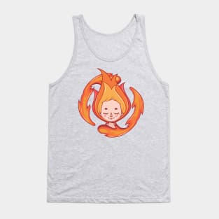 Stylized girl depicting the fire element Tank Top